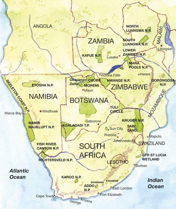 Map of Southern Africa, Undated