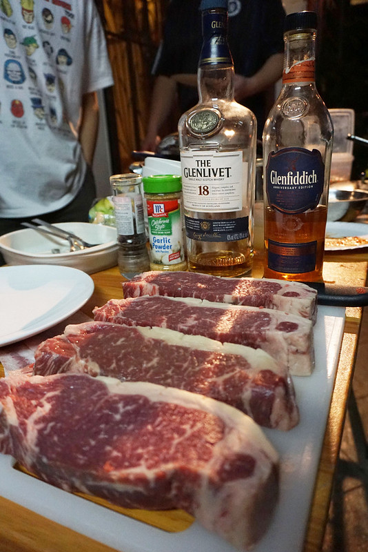 Steak to be flamed with whisky