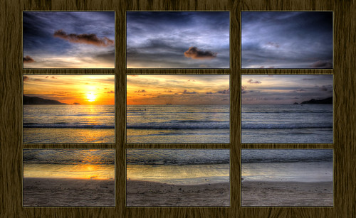 ocean wood sunset sea collage thailand triptych experiment phuket effect andaman