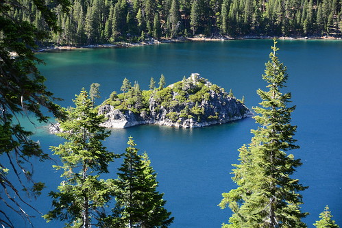trees lake water landscape island rocks scenic