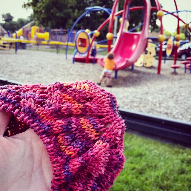 Perfect day for knitting at the park. #destinationyarn #yarn #handdyedyarn #knit #knitting #indiedyer