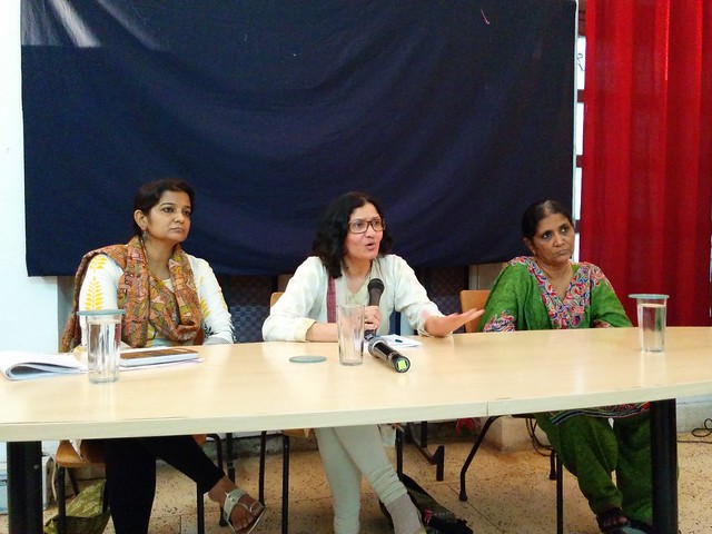 L-R:: Dr Noorjehan Safia Niaz, Zakia Soman and Khatoon Shaikh at the IWPC in New Delhi on July 3, 2014 while presenting the Draft Muslim Marriage and Divorce Act.