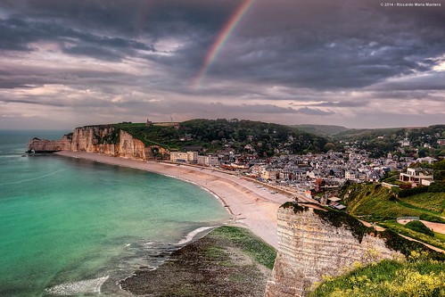city travel homes sea sky panorama cliff france water colors clouds landscape town normandy etretat riccardo raibow mantero afszoomnikkor2470mmf28ged uppernormandy