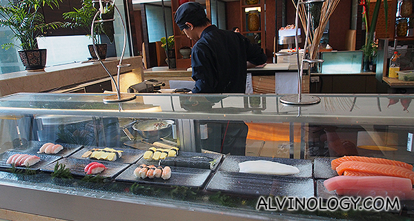 Sushi and sashimi counter 