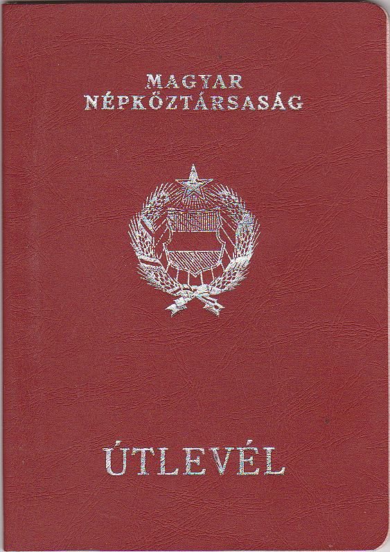 Cestovný pas Maďarsko, vydaný v roku 1975