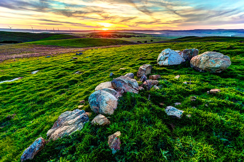 sunset windmill grass rural rocks exposure dynamic country hill grassland hdr turbines bungendore
