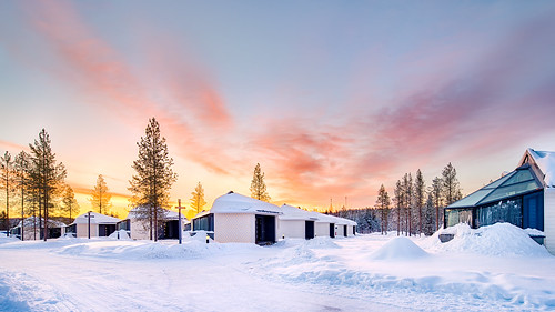 sunrise santasigloosarcticcircle rovaniemi finland