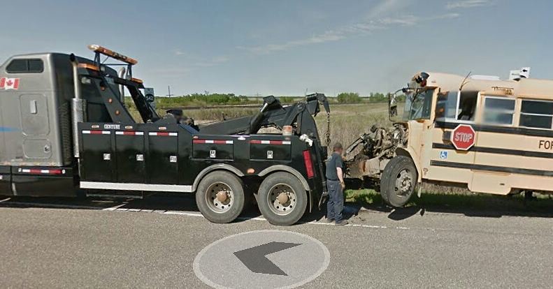 I hope everyone was ok from this collision in May 2014. Sometimes #ridingthroughwalls reveals unsettling glimpses into the past. #xcanadabikeride #googlestreetview #Manitoba