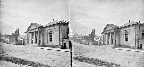 thestereopairsphotographcollection lawrencecollection stereographicnegatives jamessimonton frederickhollandmares johnfortunelawrence williammervynlawrence nationallibraryofireland buildingwithportico foursteps fourcandles ireland possiblecataloguecorrection armagh court courthouse countyoffices francisjohnston locationidentified