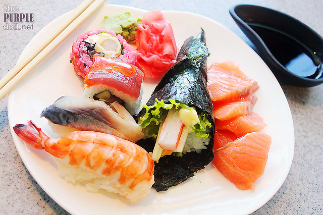 Sashimi and sushi plate