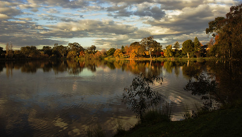 autumn trees sky reflection water landscape wodonga simplysuperb