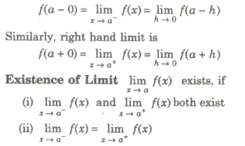 CBSE Class 12 Maths Notes Limits, Continuity and Differentiablity