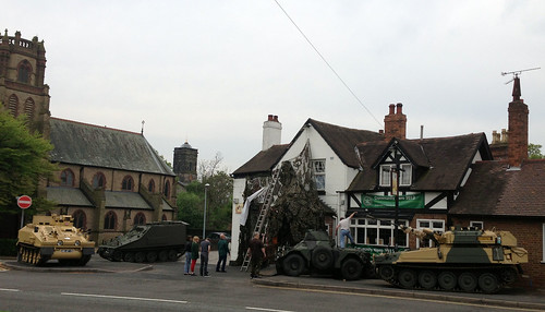 One Pub, Two Churches, Four Armored Vehicles