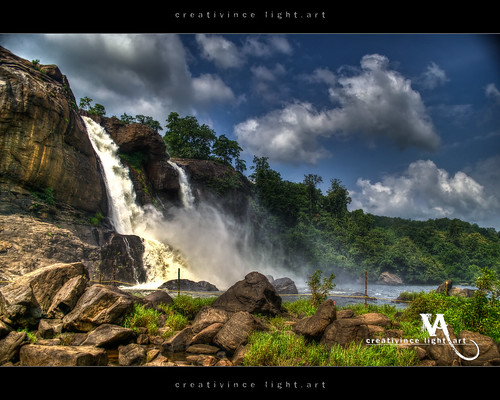 water clouds rocks kerala waterfalls hdr thrissur athirapally creativince
