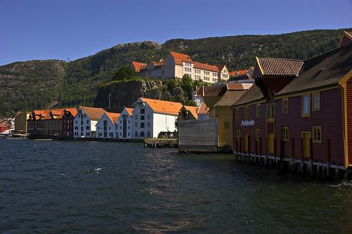 Sea side colorful houses in Bergen