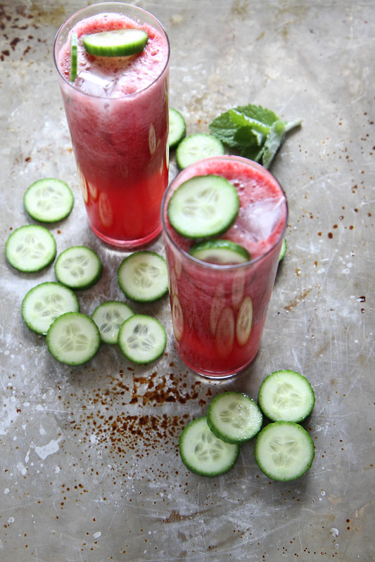 Blackberry Mint Cucumber Tequila Coolers