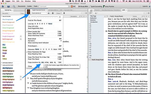 Getting a URL from Logos Bible Software for Mac
