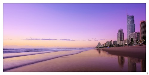 ocean sea seascape beach skyline sunrise dawn nikon cityscape shoreline queensland surfersparadise goldcoast shorescape d90 stephenbird