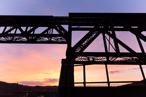 sunset unitedstates pennsylvania magic hour railroadbridge bellevernon