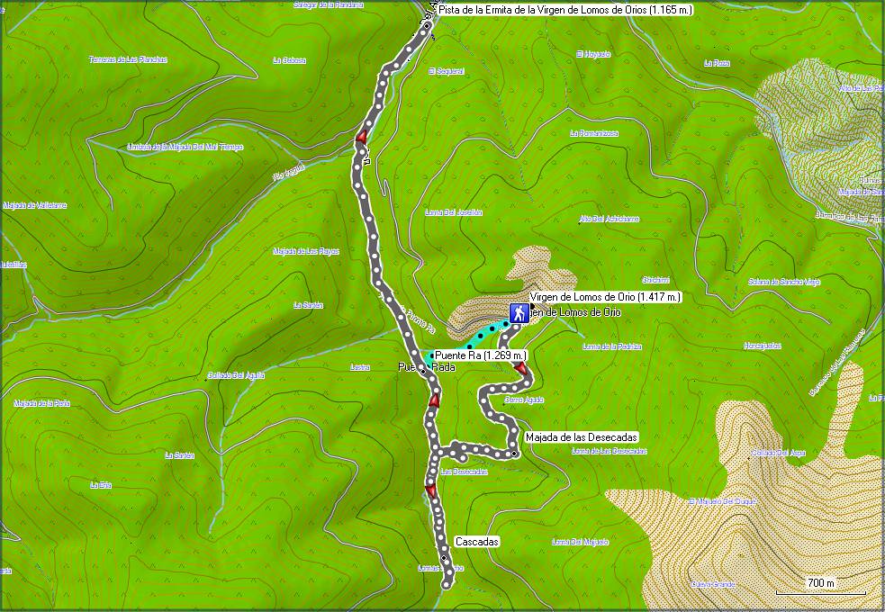 Mapa Cascadas opción B