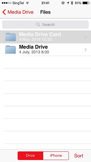 SanDisk Connect Wireless Media Drive iOS App - Files