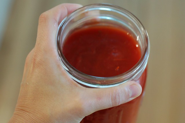 A jar of our canned tomatoes by Eve Fox, the Garden of Eating, copyright 2014