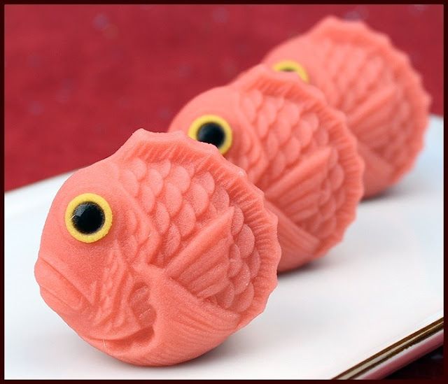 Wagashi pink fish Pin