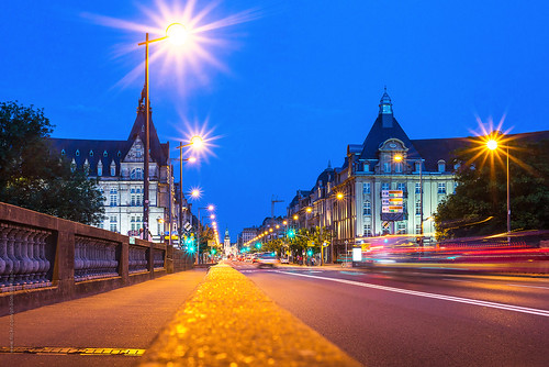 a night on Adolphe Bridge in Luxembourg