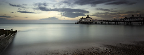 sea england sussex pier seaside twilight long exposure east le eastbourne