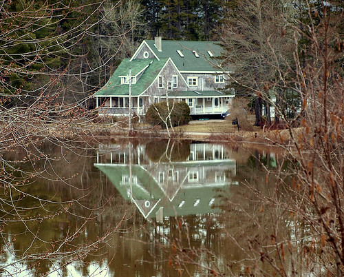 trees house reflection water river nb 300views nerepis ©allrightsreserved nerepisriver