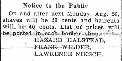 7-22-2011 Halsted barber notice 8-23-1918