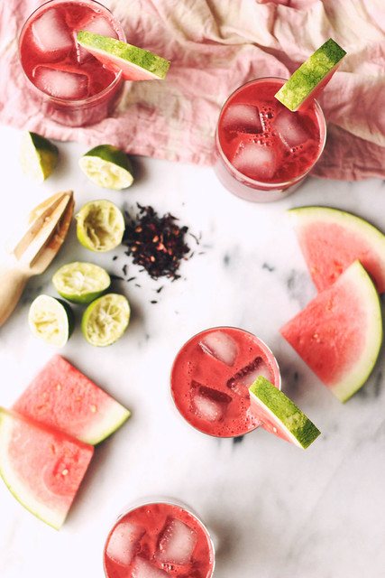 Watermelon Hibiscus Lime Cooler