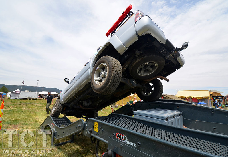 ARB Tacoma getting some air at Overland Expo Toyota Magazine