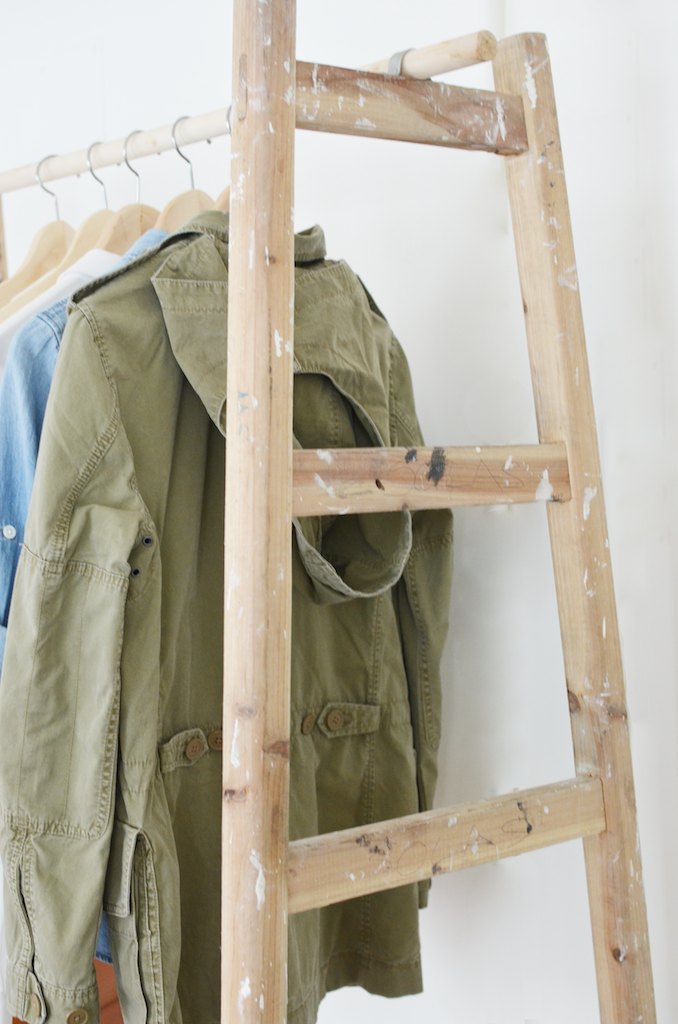 Make a wardrobe out of a ladder www.apairandasparediy.com
