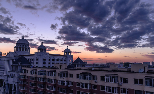 birthday sunset clouds buildings changchun partlycloudy pentaxk50