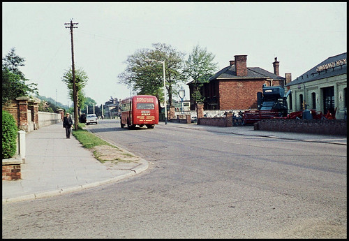old uk england urban bus history film station 35mm geotagged town railway slide lincolnshire analogue gainsborough learoad dn21