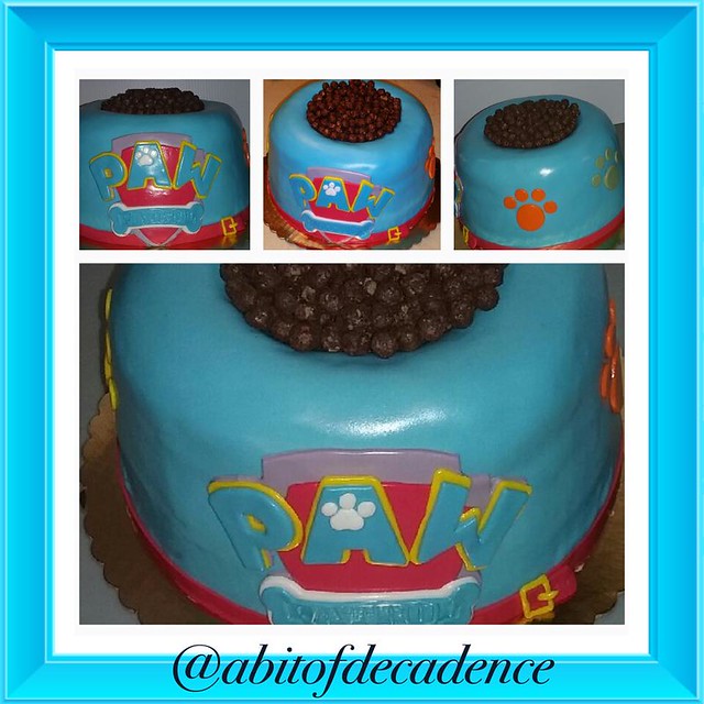 PAW Patrol Dog Bowl Cake filled with Coco Puffs as the Food by Alvinia E Mays of A Bit of Decadence