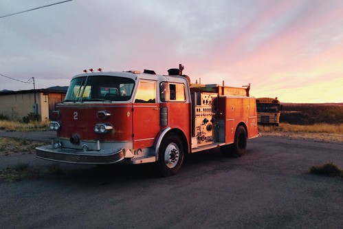 old sunset arizona photography lowlight az firetruck vehicle huachucacity iphoneography vscocam