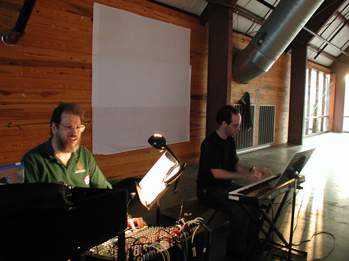 William Alan Ritch and Joel Abbott on the technical side of the show.