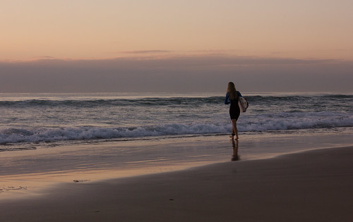 woman sunrise surf surfer australia burleighheads
