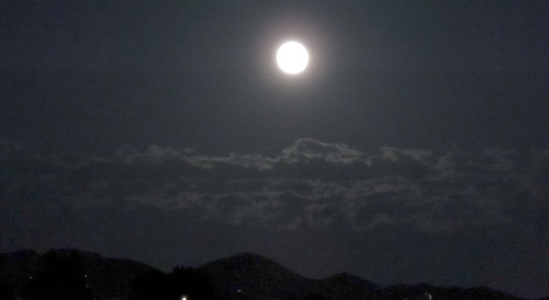 Supermoon over the mountains