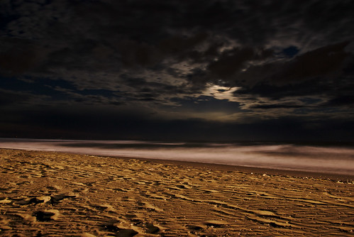 longexposure sea moon beach night clouds sand wave cavallino