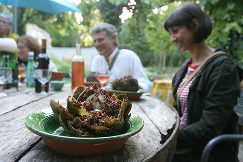 Stuffed artichokes at the Summer Solstice Supperclub