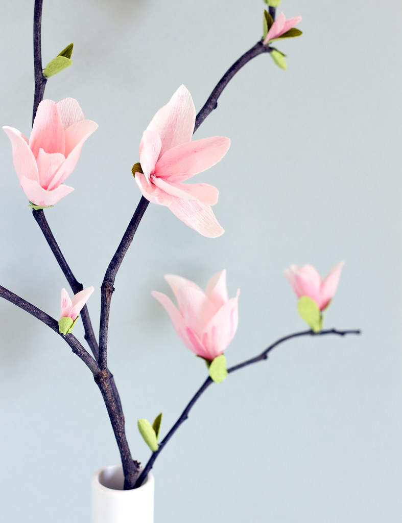 DIY Paper Magnolia Blossoms