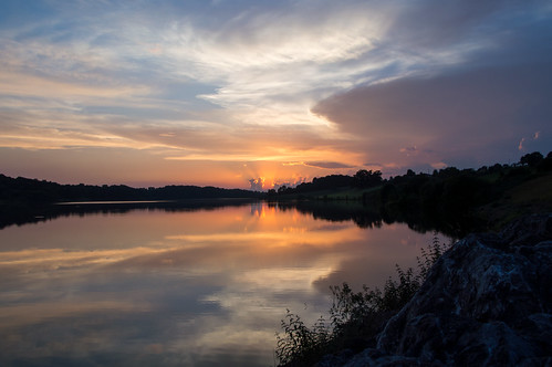 sunset landscape lac paysage gabas