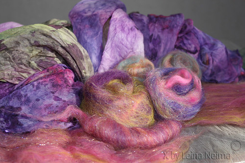 Hand dyed silk - ready for serious  felting fun :=)
