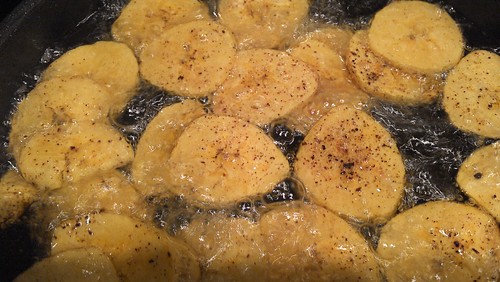 frying plantains