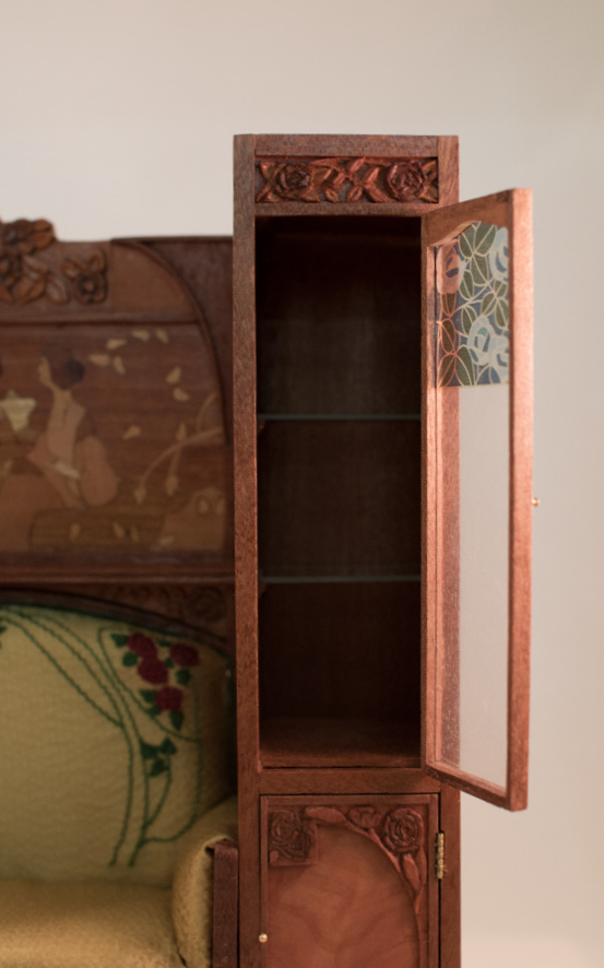 Art nouveau sofa and cabinets