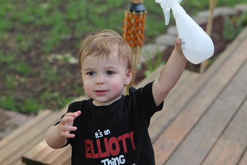 Elliott with Spray Bottle