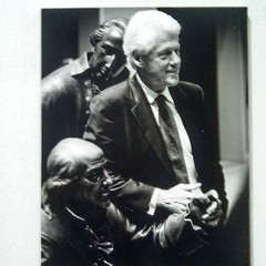 Photos of Bill Clinton & Ben Franklin-things you find in the nooks & crannies of City Hall #philly #philadelphia #cityofhistory #whyilovephilly
